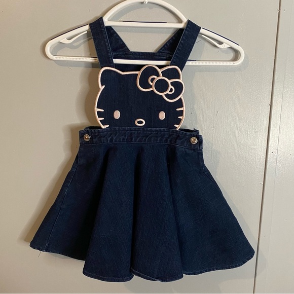 Hello Kitty by Sanrio Dress in Girls Navy Dark Wash Denim Size 4 - Picture 1 of 6
